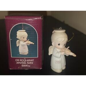 Precious Moments Oh Holy Night Angel Ornament 1989 Enesco 522848 With Box